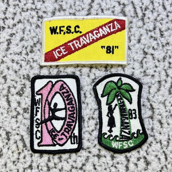 VTG WFSC Ice-Travaganza Patches Lot of 3 World Figure Skating Championship 1980s - Picture 7 of 7